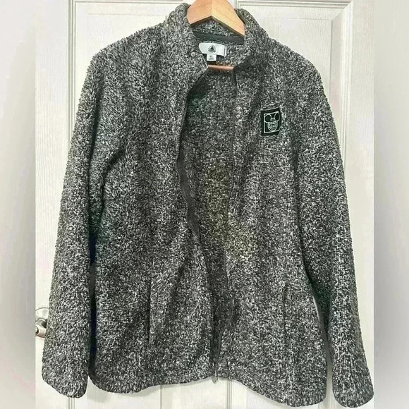 Disney World Plush Fleece Full Zip Jacket Olive Green & White Women's Size XL - Picture 1 of 7